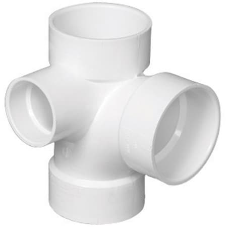 Homecare Products Schedule 40 3 in. Hub x 3 in. dia. Hub PVC Sanitary Tee with Left Side Inlet HO2740631